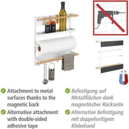 Wenko Küchenregal Magna Magnetisches Regal Zur Befestigung Ohne Bohren Weiß 6 Wenko Küchenregal Magna Magnetisches Regal Zur Befestigung Ohne Bohren Weiß – Bild 4