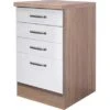 Flex-Well Exclusiv Schubkastenschrank Valero 50 Cm Hochglanz Weiß-Sonoma Eiche -Kuchenwelt 552 4800 ussa50 valero 2 2