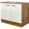 Flex-Well Exclusiv Spülenunterschrank Vintea 100 Cm Magnolie Matt - Lancelot Oak -Kuchenwelt 56447 4051 DSPU100Vintea K