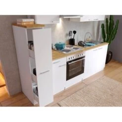 Respekta Küchenzeile KB240WW 240 Cm Weiß -Kuchenwelt 57419 4384 neu KB240WWG 03