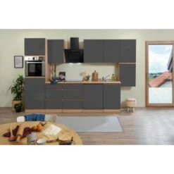 Respekta Küchenzeile GLRP330HESG Grifflos 330 Cm Grau Hochglanz-Sonoma Eiche -Kuchenwelt 5881768 4384 GLRP330HESG 2