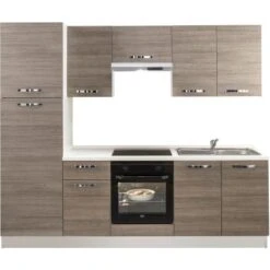 Küchenzeile Sara 250 Cm Eiche Grau 16 Küchenzeile Sara 250 Cm Eiche Grau -Kuchenwelt 60 2657 Sara250EicheGrau 3