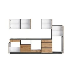 Held Möbel Küchenzeile Turin 300 Cm Wotaneiche-Graphit Ohne E-Geräte -Kuchenwelt 62529 11016600 1104.6310 2