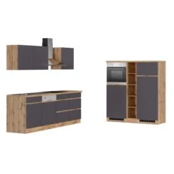 Held Möbel Küchenzeile Turin 390 Cm Graphit-Wotaneiche Mit E-Geräten -Kuchenwelt 65134 11016600 1129.6311 1