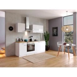 Respekta Küchenzeile KB210WWC 210 Cm Weiß