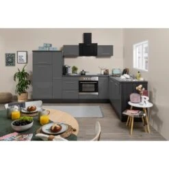 Respekta Premium Winkelküche RP290EGC 290 X 200 Cm Grau Hochglanz-Eiche Grau -Kuchenwelt 6691 RP290EGC Kchenzeile 2