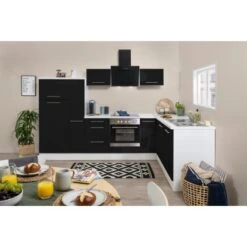 Respekta Premium Winkelküche RP290WSC 290 X 200 Cm Schwarz Hochglanz-Weiß -Kuchenwelt 6696 RP290WSC Kchenzeile 2