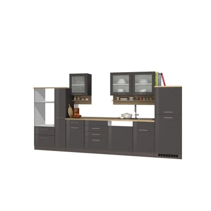 Held Möbel Küchenzeile Mailand 370 Cm Grau Hochglanz-Grau Matt Ohne E-Geräte 4 Held Möbel Küchenzeile Mailand 370 Cm Grau Hochglanz-Grau Matt Ohne E-Geräte – Bild 2