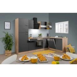 Respekta Winkelküche KBL280ESGS 280 Cm Grau-Eiche Sonoma Sägerau Nachbildung -Kuchenwelt 6862056 KBL280ESGS 01