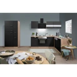 Respekta Winkelküche KBL310ESSS 310 Cm Schwarz-Eiche Sonoma Sägerau Nachbildung -Kuchenwelt 6862205 KBL310ESSS 03