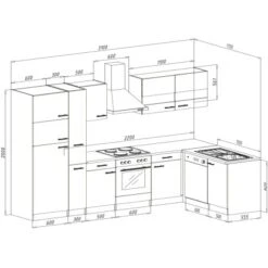 Respekta Winkelküche KBL310ESSS 310 Cm Schwarz-Eiche Sonoma Sägerau Nachbildung -Kuchenwelt 6862205 KBL310ESSS 04