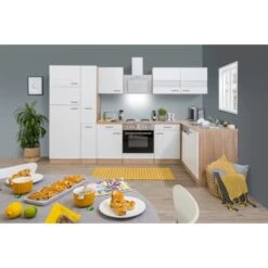 Respekta Winkelküche KBL310ESWS 310 Cm Weiß-Eiche Sonoma Sägerau Nachbildung -Kuchenwelt 6862304 KBL310ESWSC 03