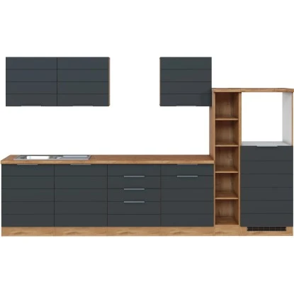 Held Möbel Küchenzeile 330 Cm Matt Grau-Wotaneiche Ohne E-Geräte 6 Held Möbel Küchenzeile 330 Cm Matt Grau-Wotaneiche Ohne E-Geräte – Bild 4