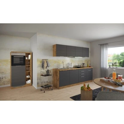 Held Möbel Küchenzeile 330 Cm Matt Grau-Wotaneiche Ohne E-Geräte 5 Held Möbel Küchenzeile 330 Cm Matt Grau-Wotaneiche Ohne E-Geräte – Bild 3