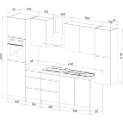 Respekta Küchenzeile Ohne E-Geräte 320 Cm Grifflos Weiß Hochglanz -Kuchenwelt 6980809 4384 2