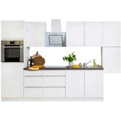 Respekta Küchenzeile Ohne E-Geräte 320 Cm Grifflos Weiß Hochglanz -Kuchenwelt 6980809 4384 4