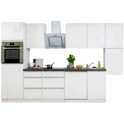 Respekta Küchenzeile Ohne E-Geräte 330 Cm Grifflos Weiß Hochglanz -Kuchenwelt 6981088 4384 4