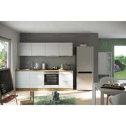 Held Möbel Küchenzeile 240 Cm Matt Weiß-Wotaneiche Ohne E-Geräte