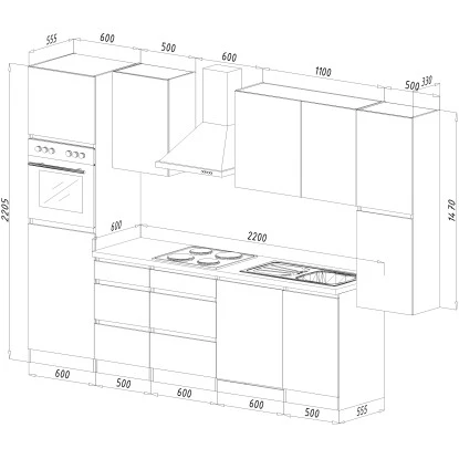 Respekta Premium Küchenzeile GLRP330HESWOES Grifflos 330 Cm Weiß Eiche Säger. NB 11 Respekta Premium Küchenzeile GLRP330HESWOES Grifflos 330 Cm Weiß Eiche Säger. NB – Bild 9