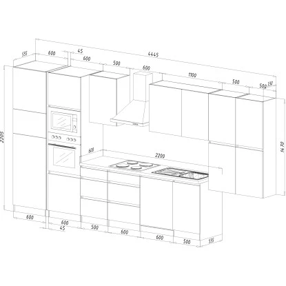 Respekta Premium Küchenzeile GLRP445HESSGKEOES Grifflos 445 Cm Schwarz Eiche NB 5 Respekta Premium Küchenzeile GLRP445HESSGKEOES Grifflos 445 Cm Schwarz Eiche NB – Bild 3