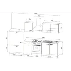 Respekta Küchenzeile Ohne E-Geräte 300 Cm Rot-Eiche Sägerau 8 Respekta Küchenzeile Ohne E-Geräte 300 Cm Rot-Eiche Sägerau -Kuchenwelt 7053366 4384 LBKB300ESR 03