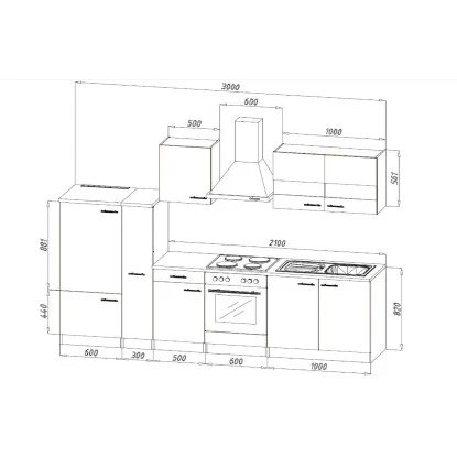 Respekta Küchenzeile Ohne E-Geräte 300 Cm Rot-Eiche Sägerau 5 Respekta Küchenzeile Ohne E-Geräte 300 Cm Rot-Eiche Sägerau – Bild 3
