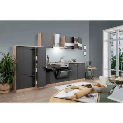 Respekta Küchenzeile Ohne E-Geräte 300 Cm Grau-Eiche Sägerau 3 Respekta Küchenzeile Ohne E-Geräte 300 Cm Grau-Eiche Sägerau