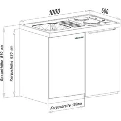 Respekta Miniküche Pantry 100S 100 Cm Weiß 18 Respekta Miniküche Pantry 100S 100 Cm Weiß -Kuchenwelt 7143852 4384 3