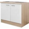 Flex-Well Exclusiv Spülenunterschrank Abaco 100 Cm Perlmutt Glänzend-Akazie -Kuchenwelt 7363732 4051 dspu100 abaco