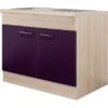 Flex-Well Exclusiv Spülenunterschrank Focus 100 Cm Akazie-Aubergine-Akazie -Kuchenwelt 7363849 4051 dspu100 focus