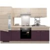 Flex-Well Exclusiv Küchenzeile Focus 270 Cm Akazie Nachbildung Aubergine