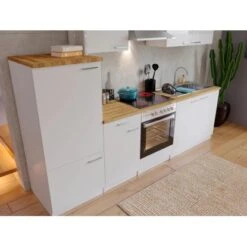 Respekta Küchenzeile KB270WWC 270 Cm Weiß -Kuchenwelt 7404 4384 neu KB270WWCG 03
