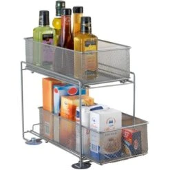 Wenko Schubladenregal 2 Etagen Metall Silber -Kuchenwelt 746248 1068 4