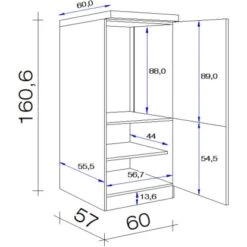 Flex-Well Exclusiv Kühlschrank-Einbauschrank Morena Mit Kühlschrank EEK: F -Kuchenwelt 756420 4051 5 8