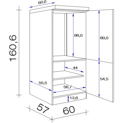 Flex-Well Exclusiv Demi-Geräteumbauschrank Eico 60 Cm Magnolienweiß-Eiche 4 Flex-Well Exclusiv Demi-Geräteumbauschrank Eico 60 Cm Magnolienweiß-Eiche – Bild 2