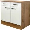 Flex-Well Exclusiv Unterschrank Vintea 80 Cm Magnolie Matt - Lancelot Oak 2 Flex-Well Exclusiv Unterschrank Vintea 80 Cm Magnolie Matt - Lancelot Oak -Kuchenwelt 756437 4051 US80Vintea K