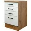 Flex-Well Exclusiv Schubkastenunterschrank Vintea 50 Cm Magnolie Matt-L. Oak 2 Flex-Well Exclusiv Schubkastenunterschrank Vintea 50 Cm Magnolie Matt-L. Oak -Kuchenwelt 756445 4051 USSA50Vintea K