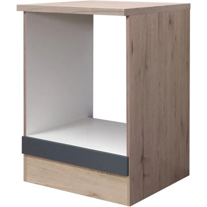 Flex-Well Exclusiv Herdumbauschrank Morena 60cm Basaltgrau Matt - San Remo Eiche 3 Flex-Well Exclusiv Herdumbauschrank Morena 60cm Basaltgrau Matt - San Remo Eiche