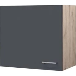 Flex-Well Exclusiv Oberschrank Morena 60 Cm Basaltgrau Matt - San Remo Eiche