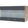 Flex-Well Exclusiv Glas-Oberschrank Morena 100 Cm Basaltgrau Matt-San Remo Eiche 2 Flex-Well Exclusiv Glas-Oberschrank Morena 100 Cm Basaltgrau Matt-San Remo Eiche -Kuchenwelt 756496 4051 hgh100morena