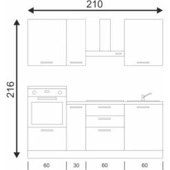 Marinelli Cucine Küchenzeile Isotta 210 Cm Betonoptik Dunkelgrau-Weiß 15 Marinelli Cucine Küchenzeile Isotta 210 Cm Betonoptik Dunkelgrau-Weiß -Kuchenwelt 7696008 2657 3