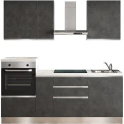 Marinelli Cucine Küchenzeile Isotta 210 Cm Betonoptik Dunkelgrau-Weiß 20 Marinelli Cucine Küchenzeile Isotta 210 Cm Betonoptik Dunkelgrau-Weiß -Kuchenwelt 7696008 2657 8