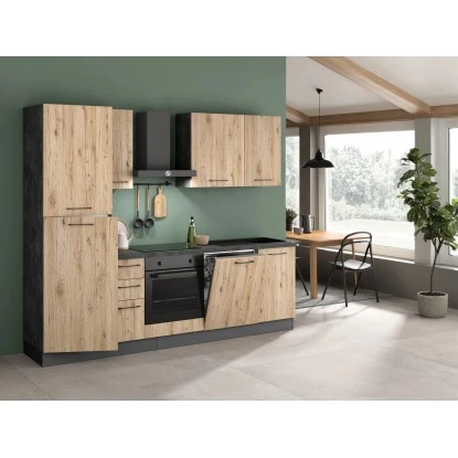 Marinelli Cucine Küchenzeile Rossella 255 Cm Eiche Hell NB-Betonoptik Dunkelgrau 3 Marinelli Cucine Küchenzeile Rossella 255 Cm Eiche Hell NB-Betonoptik Dunkelgrau