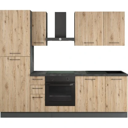 Marinelli Cucine Küchenzeile Rossella 255 Cm Eiche Hell NB-Betonoptik Dunkelgrau 13 Marinelli Cucine Küchenzeile Rossella 255 Cm Eiche Hell NB-Betonoptik Dunkelgrau – Bild 11