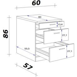 Flex-Well Exclusiv Auszugsunterschrank Valero 60 Cm Hochglanz Weiß - Sonoma Eic -Kuchenwelt 775843 4051 5