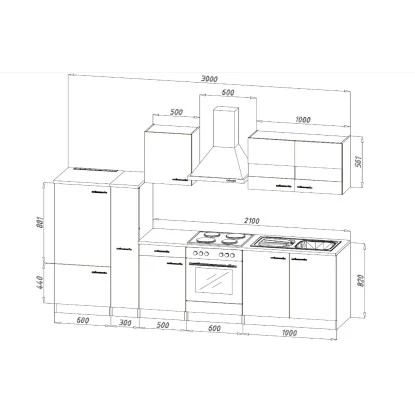 Respekta Küchenzeile KB300WGC 300 Cm Grau-Weiß 7 Respekta Küchenzeile KB300WGC 300 Cm Grau-Weiß – Bild 5