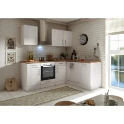 Respekta Premium Winkelküche 220 Cm Landhaus Lärche Weiß Nachbildung