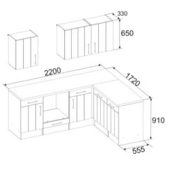 Respekta Premium Winkelküche 220 Cm Landhaus Lärche Weiß Nachbildung -Kuchenwelt 8266744 4384 3