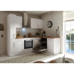 Respekta Premium Winkelküche 250 Cm Landhaus Lärche Weiß Nachbildung -Kuchenwelt 8267080 4384 4