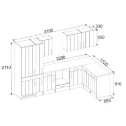 Respekta Premium Winkelküche 310 Cm Landhaus Lärche Weiß Nachbildung -Kuchenwelt 8267122 4384 3